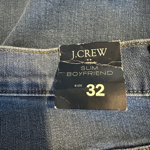 J. Crew Slim Boyfriend Jean High Rise Straight Blue Size 32 New - Picture 4 of 6